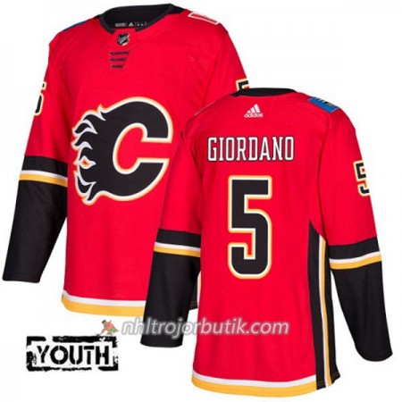 Barn Ishockey Calgary Flames Tröja Mark Giordano 5 Adidas 2017-2018 Röd Authentic